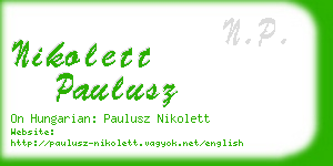 nikolett paulusz business card